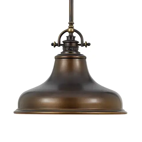 Závesné svietidlá QUOIZEL Závesná lampa Emery 1-pl. bronz Ø 34,3 cm