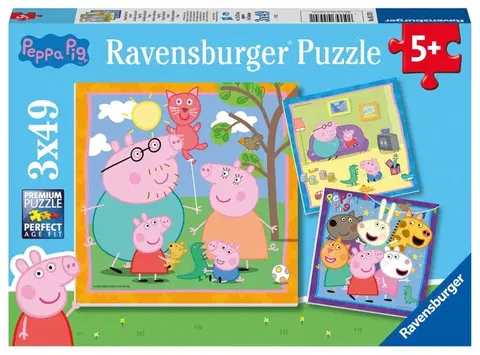 Hračky puzzle RAVENSBURGER - Prasiatko Peppa 3x49 dielikov