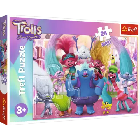 Hračky puzzle TREFL -  Puzzle 24 Maxi - Vo svete Trollov / Universal Trolls 3 (2023)