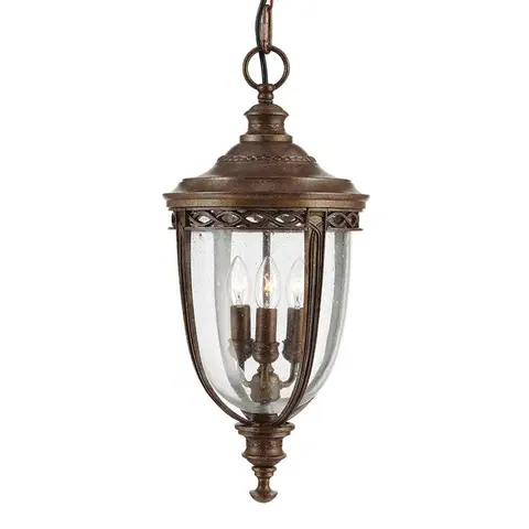 Vonkajšie závesné svietidlá Elstead Závesná lampa English Bridle do exteriéru, bronz