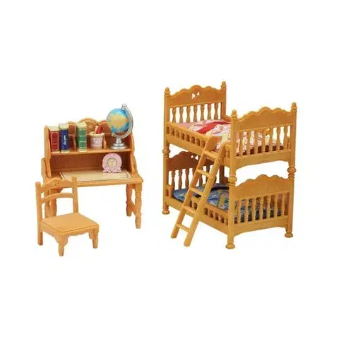 Drevené hračky Sylvanian Families set - detská izba s poschodovou posteľou 