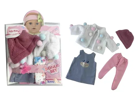 Hračky bábiky MAC TOYS - Mikina s guličkami, čiapočka a nohavice pre bábiku 40-43 cm