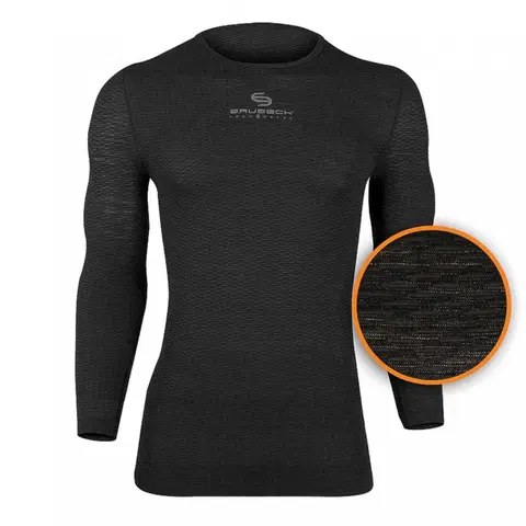 Pánske tričká Unisex tričko Brubeck Base Layer s dlhým rukávom Graphite - M