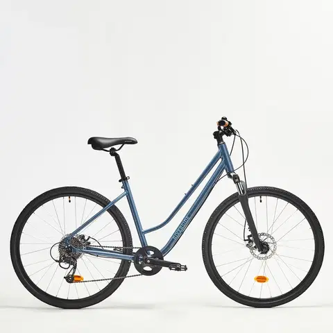 bicykle Trekingový bicykel 500 nízky rám modrý