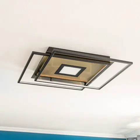 Stropné svietidlá Lucande Stropné svietidlo Lucande Jirya LED, CCT, čierne