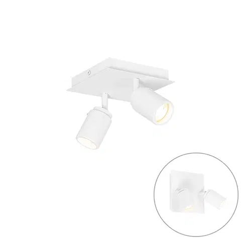 Bodove svetla Moderné kúpeľňové bodové biele štvorcové 2-svetlo IP44 - Ducha