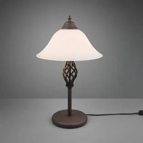 Stolové lampy Trio Lighting Stolná lampa Rustica s káblovým vypínačom, hrdza