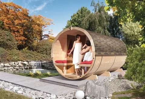 Sauny Vonkajšia fínska sudové sauna 216 x 400 cm Dekorhome