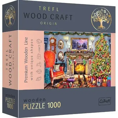 Hračky puzzle TREFL - Drevené puzzle 1000 - Pri krbe