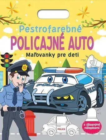 Nalepovačky, vystrihovačky, skladačky Pestrofarebné policajné auto - Maľovanky pre deti