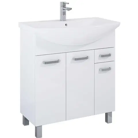 Nábytok do kúpeľne Kúpeľňový set Uno 75 3D1S white