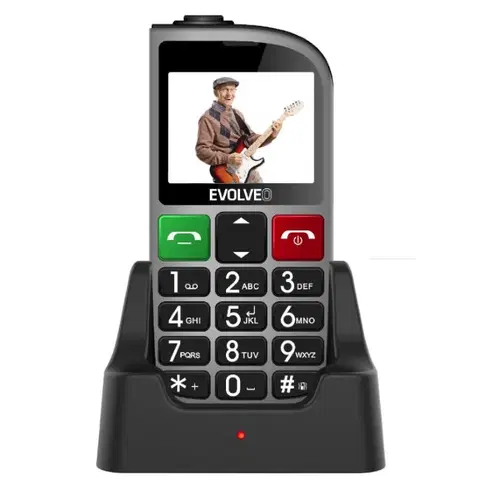 Mobilné telefóny Evolveo EasyPhone FM, Grey + nabíjací stojan - SK distribúcia EP-800-FMS