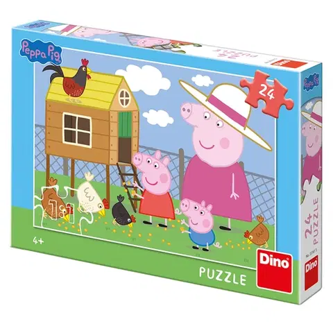 Do 49 dielikov Dino Toys Puzzle Peppa Pig: Sliepočky 24 Dino