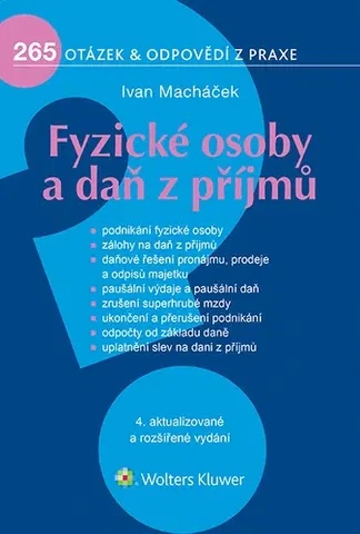 Dane, účtovníctvo Fyzické osoby a daň z příjmů - Ivan Macháček