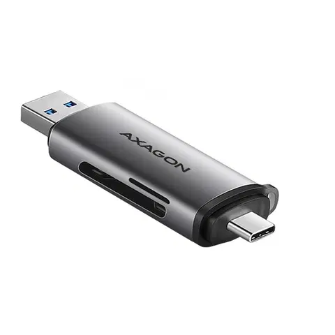 USB Flash disky AXAGON CRE-SAC External USB 3.2 Gen1 Type-C+Type-A 2-slot SD/microSD