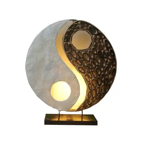 Stolové lampy Woru Stolná lampa Ying Yang z prírodných materiálov, 30 cm