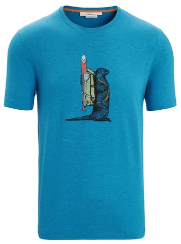 Pánske tričká icebreaker Merino Central Classic Short Sleeve T-Shirt Otter Paddle L