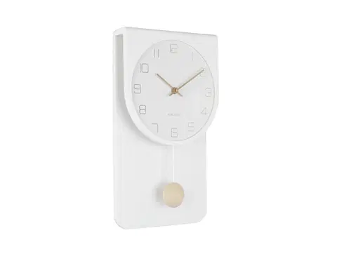 Hodiny Nástenné kyvadlové hodiny Karlsson KA5779, biela 39cm
