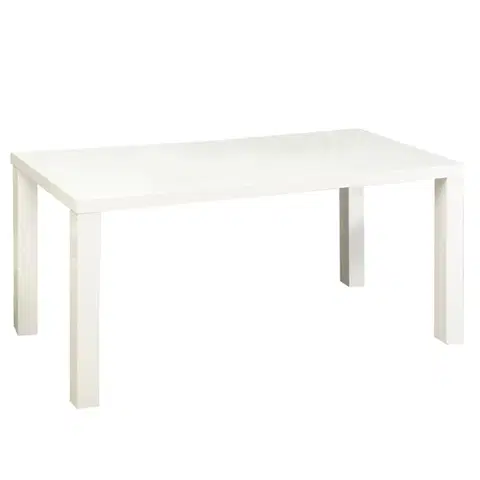 Jedálenské stoly Jedálenský stôl, biela vysoký lesk HG, 120x80 cm, ASPER NEW TYP 2