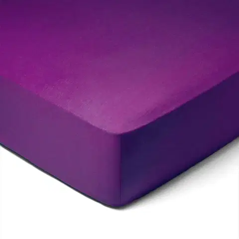 Plachty Forbyt, Prestieradlo, Jersey, tmavo fialová 180 x 200 cm