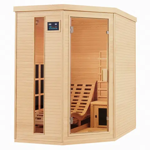 Bývanie a doplnky Juskys Infračervená sauna/ tepelná kabína Kolding s vykurovacím systémom Triplex a drevom Hemlock