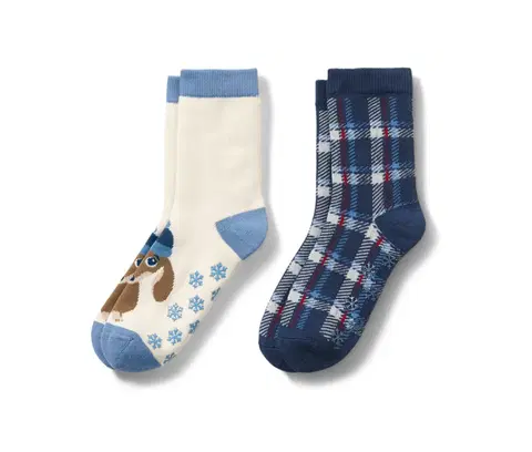 Socks Detské protišmykové ponožky so žakárovým vzorom jazvečíka, 2 páry