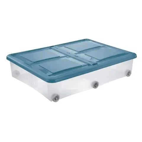 Úložné boxy Tontarelli Úložný box s vekom Stockbox 61 l, transparentná/modrá