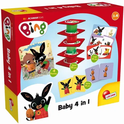 Hračky spoločenské hry pre deti LISCIANIGIOCH - Bing Baby 4 In 1