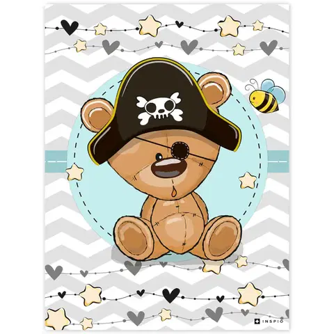 Obrazy do detskej izby Obraz medvedíka piráta do detskej izby