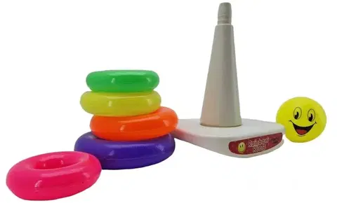 Náučné hračky LAMPS - Krúžky plastové navliekacie Smajlík