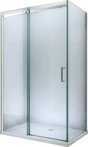 Vane MEXEN/S - Omega obdĺžnikový sprchový kút 130x90, transparent, chróm + vanička 825-130-090-01-00-4010