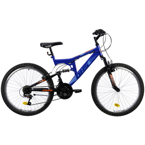 Bicykle Juniorský celoodpružený bicykel DHS 2441 24" - model 2022 blue - 16,5" (135-155 cm)