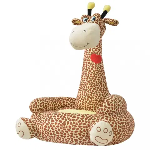Detské stoličky a kreslá Detské kreslo plyš Dekorhome Žirafa