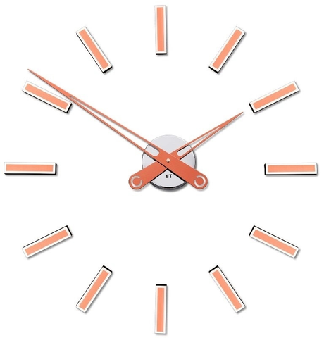Hodiny Dizajnové nalepovacie hodiny Future Time FT9600CO Modular copper 60cm