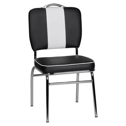 Stoličky do jedálne Retro stolička Elivis Čierna/biela