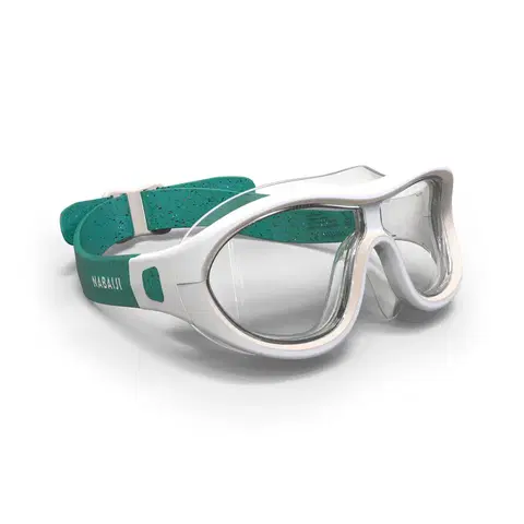 okuliare Plavecké okuliare Swimdow číre sklá jednotná veľkosť bielo-zelené