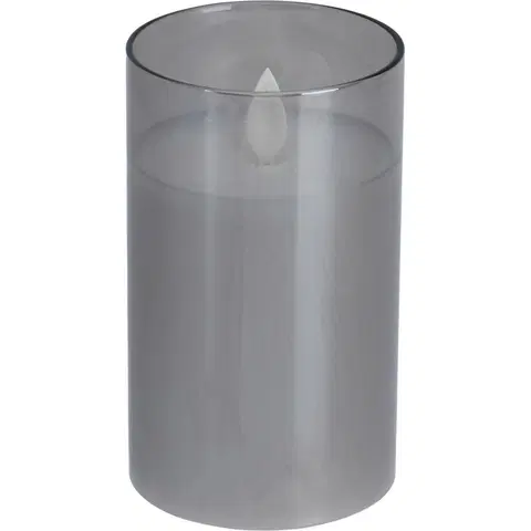 LED sviečky LED sviečka v skle Agide, reálny plameň, 7,5 x 12,5 cm, teplá biela