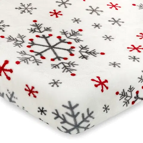 Plachty 4Home Vianočné prestieradlo mikroflanel Snowflakes, 160 x 200 cm