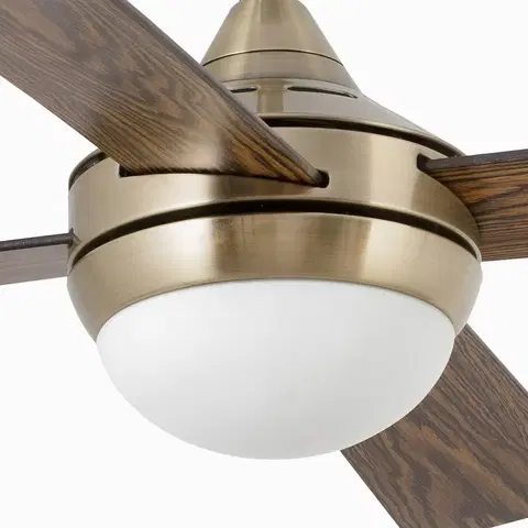 Stropné ventilátory so svetlom FARO BARCELONA Ventilátor Mini Icaria S svietidlo staro-zlatá