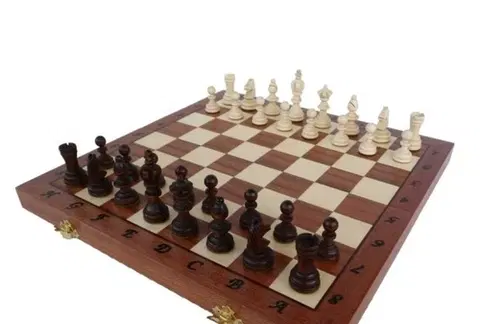 Šachové hry F.P.H.U. „ MADOŃ” Šachy drevené Small Olympic (intarzia)