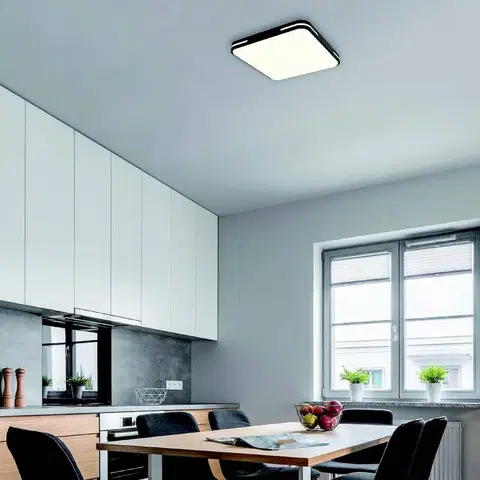 SmartHome stropné svietidlá LUTEC Stropné LED svetlo Tetra s funkciou CCT, čierna