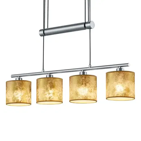 Závesné svietidlá Trio Lighting Plastové tienidlá zlaté – závesná lampa Garda 4-pl