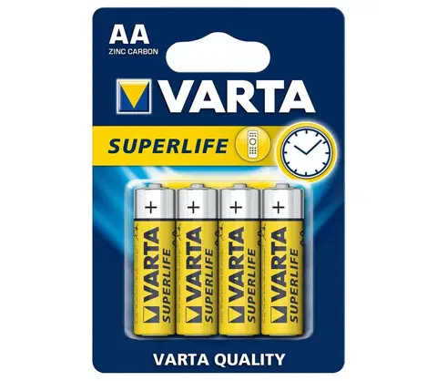 Predlžovacie káble VARTA Varta 2006 - 4 ks Zinkouhlíková batéria SUPERLIFE AA 1,5V 