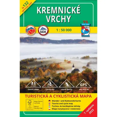 Turistika, skaly Kremnické vrchy - TM 132 - 1: 50 000, 7. vydanie