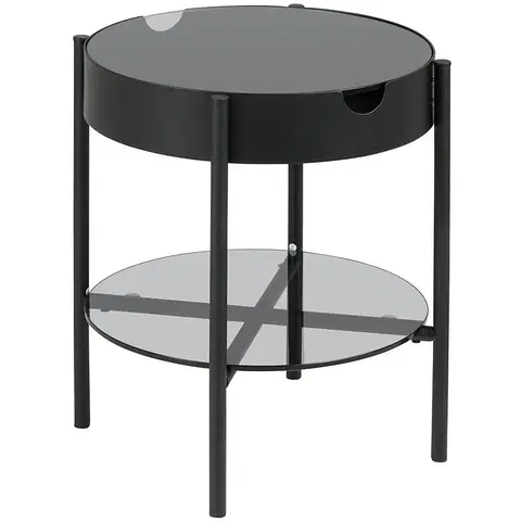 Konferenčné stolíky s úložným priestorom Konferenčný stolík smoked glass 80389
