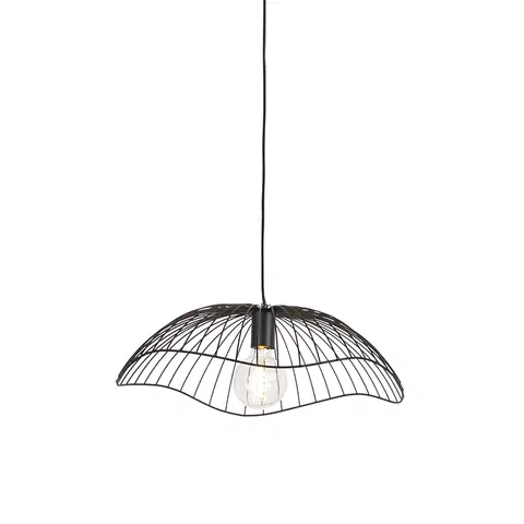 Zavesne lampy Dizajnová závesná lampa čierna 50 cm - Pua