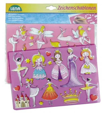 Kreatívne a výtvarné hračky LENA - Kresliace Šablóny (Princezné, Baletky)