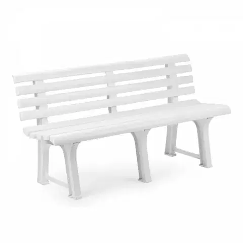Záhradné stoličky a kreslá Kinekus Lavica biela, plastová, 145x49x74cm, ORCHIDEA