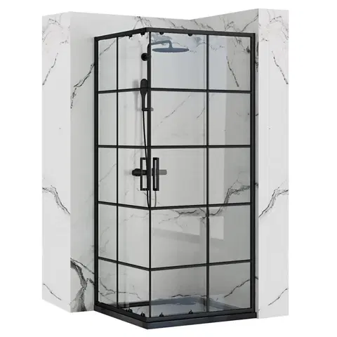 Sprchovacie kúty REA/S - Sprchovací kút CONCEPT 80x80 - čierny So sprchovou vaničkou Savoy KPL-K1003