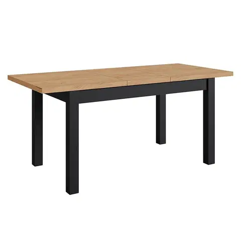 Stoly v podkrovnom štýle Rozkladací stôl Mini 135/175x80cm čierna/craft